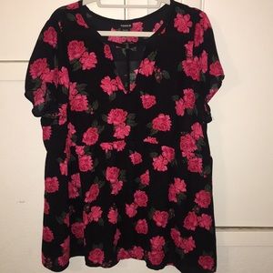 Floral Print Chiffon Blouse - Torrid